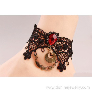 India Vintage Black Lace Anklet For Women Love Gift For Girl